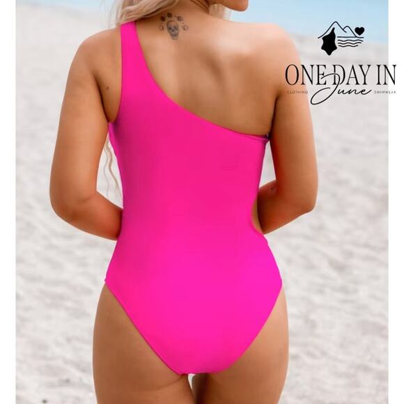 Cupshe One Shoulder Cut Out One Piece Swimsuit Size M - Picture 2 of 7